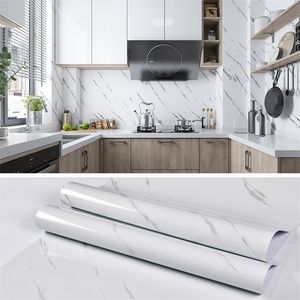 Wall Stickers PVC Tinfoil Marble Waterproof Oil Proof Sticker Kitchen Cabinet Door Countertops Selfadhesive Wallpaper For Home Decor Stickers 221008