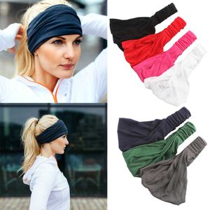 Pannband nya kvinnor bred sport yoga pannband stretch hårband fast elastiskt hårband som kör turban huvud wrap halsduk hårtillbehör T221007