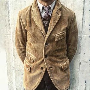 Mäns päls faux päls 2022 män corduroy jacka kappa eleganta mäns casual rockar enda bröst affärsmän vanliga jackor manliga kläder höst vinter t221007