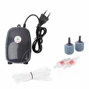 5W Ultra Silent Aquarium Air Pump with 2 Airstones and 2M Silicone Tubes for Fish Tank and Hydroponics