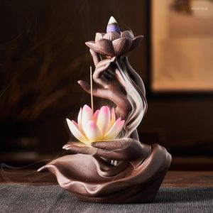 Fragrance Lamps Ceramic Backflow Incense Burner Zen Bergamot Creative Home Agarwood Plug Accessories Ornaments