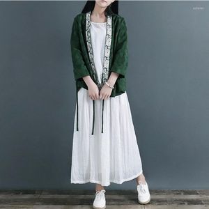 Ethnic Clothing Chinese Style Women Hanfu Cardigan Coat Traditional Oriental Fashion Blouse Jackets Ladies Tops 12251