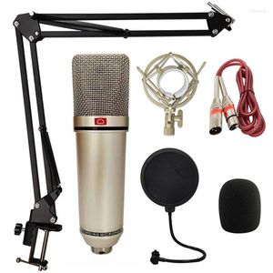 Mikrofonlar Tüm Metal Kondenser Mikrofon Kiti Stand Stand Filtre Montajı Podcast için Profesyonel Kayıt