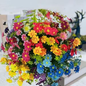 Decorative Flowers Artificial Plastic Orchid 33cm Fake Flower Plant Silk Wedding Arrangement For Home Garden Decoration