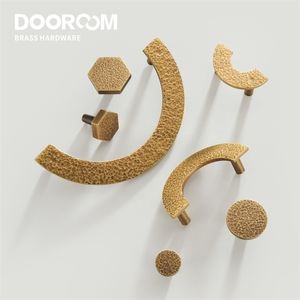 Handles Pulls Dooroom Brass Furniture Modern Hammered Round Hexagon Wardrobe Dresser Cupboard Cabinet Drawer Wine Bar Knobs 221007