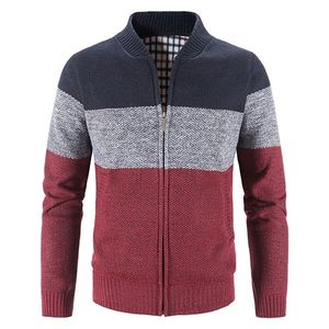 MENAS SWEATERS Autumn Winter Mens Patchwork Sweater Casaco de lã Sweater Men Zipper malha de malha grossa Cardigan Cardigan Jackets 221008