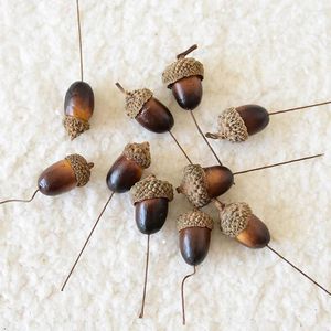 Party Decoration 10 Artificial Acorns Set Simulation Christmas Tree Decor Diy False Nuts Po Props for Home Shop