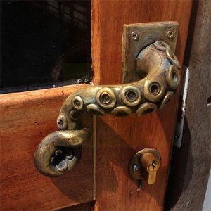Kulplar Çekiyor Vintage Ahtapot Kapısı Düğmesi Hayvan Tarzı Açık Hook Mobilya Çekme Çubuk Tutma Donanım Antik Çekme U0P5 221007