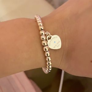 Bracelete de braceletes com designer de prata Sil Love Mini T Tag com diamante casal redondo correntes de bracelets de moda jóias t presentes para namorada