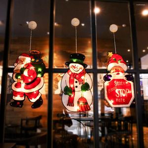 Decorazioni natalizie 2022 Babbo Natale LED Ventosa Vetrina del negozio Luci sospese Decorazione per feste Festività natalizie