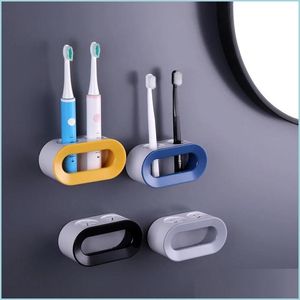 Andra hush￥llsdrottar dubbelh￥l tandborste rack badrum elektrisk h￥llare stans- f￶rvaring tillbeh￶r sl￤pp leverans 2021 hem gard dhcph