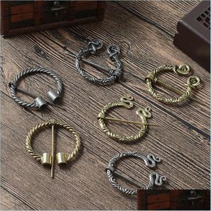 Pinos broches moda moda vintage broche bronze cinto oco fivela spiral manto spiral spiral gin blop retro medieval j￳ias gota entrega 2021 dhwat