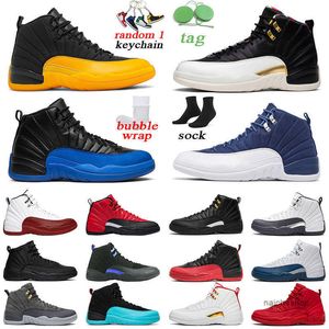 Мужские баскетбольные обувь Jumpman University Gold Gall Royal Cherry Sample 12s Mens Trainer Sports Sneakers Размер 7-13 J Jorda Jordon