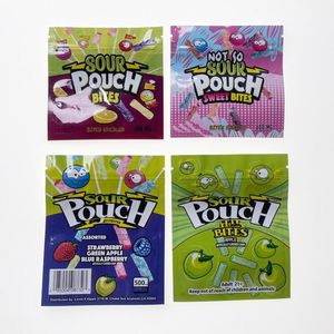 Sour Pouch Candy Packing Påsar 600 mg plastbitar ätbara förpackningar mylar väska med dragkedja luktbeständig matklass