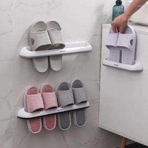 Clothing Storage Bathroom Shoes Hanger Plastic Hanging Organizer Wall-mounted Shoe Shelf Slippers Rack Supplies