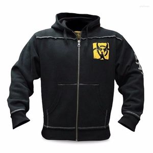 Men's Hoodies Men's Winter Wool Zipper Jacket Gym Singlets Sweatshirts Mens Fleece Stringer Bodybuilding Fitness Casual Pullovers