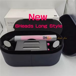 NEW Top Quality Hair Curler Home Salon Tools Curling Irons EU US UK Fuchsia Gold Color 6 Styling Attachments With Gift Box