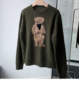 Kreskówka damska Rl Bear Womin Winter Men Odzież Moda Moda Sweter Pullower Knitted 2022 Nowy wełniany płaszcz 1008H222W9R 248