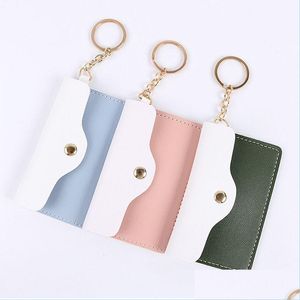 Nyckelringar Creative ID -korth￥llare V￤skor Key Ring S￶t skolbank Package Bag Keychain Ryggs￤ck Pendant Keychains Nice Gift D Lulubaby DHC5T