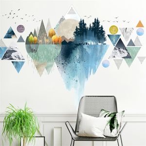 Wandaufkleber Nordic Triangle Mountain Wandaufkleber Kreative DIY Home Decor Wohnzimmer Schlafzimmer Kunst Tapete Selbstklebende Poster Wandbilder 221008