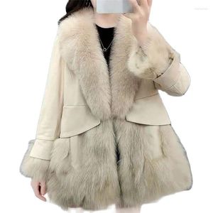 Frauen Pelz Explosive Imitieren Mantel 2022 Winter Mode Schlanke Mittellange Faux Haar Flut Jacke M386