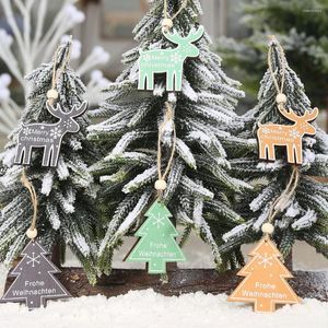 Weihnachtsdekorationen-Stil aus Holz, bemalter Elchbaum-Anhänger, kreatives Kleid, bedrucktes Schild