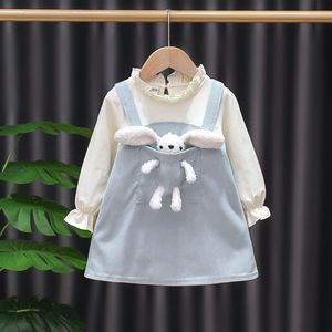 Flickor Autumn Dresses Winter New Princess Dress 2 Pieces For Children Clothing Baby Girl Dress Fashion