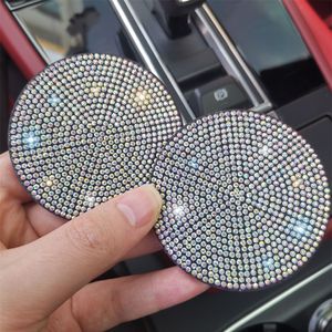 Partihandel mattor kuddar bling car cup holder coaster 2,75 tums anti-slip stockprocess universal mode fordonsunderlägg insert bling rhinestone kd1