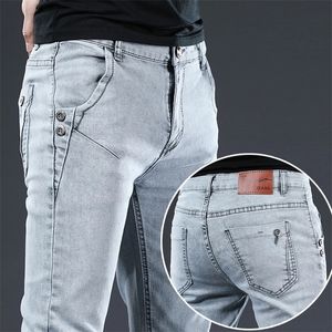 Jeans da uomo di marca Slim Fit Skinny Denim Designer Pantaloni elasticizzati dritti elastici per 221008