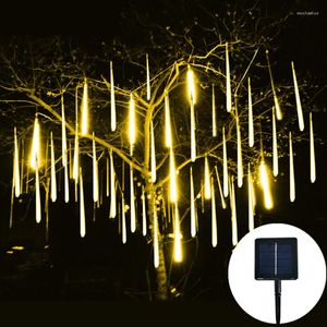 Strings 8 Tube Solar LED Meteor Shower String Lights Waterproof Street Garlands For Outdoor Wedding Garden Patio Christmas Decor