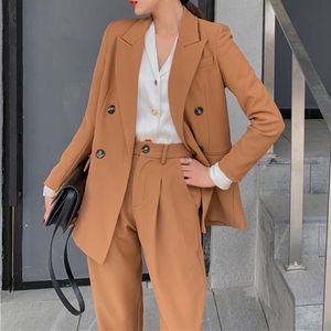 Ternos femininos Blazers Moda de primavera feminina Casual Blazer terno de calça de calça de terno de escritório Senhoras elegantes calças de trabalho de trabalho feminino Roupas de negócios 221008