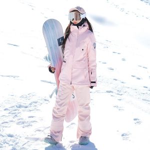 Skiing Suits Women s Ski Set Thickened Warm Overalls Mountaineering Snowboards Jacket Windproof Waterproof Snow Pants 221008