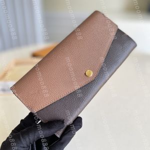 12A All-New Mirror Quality Designer Sarah Wallet Womens Canvas Card Holder Mens Coin Purse Classic Ladies Zipper Credit Card Wallets Luxurys Casual Fashion Box Bag