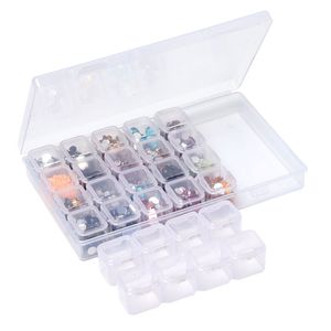 Pudełka do przechowywania pojemniki 28 Grids Diamentowe zestawy do malowania plastikowego paznokci