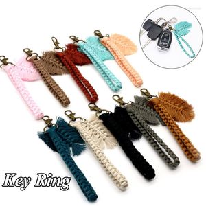 Keychains 1 PC Böhmen Style Macrame Tassel For Women Designer Key Holder Keyring Bag bil charm hängande smycken presentvänner