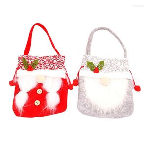 Present Wrap Practical DrawString Christmas Faceless Doll Storage Cinch Bag Handmade Candies Apple