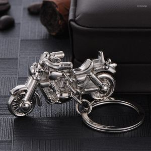 Nyckelringar Fashion Silver Alloy Motorcykel Key Chain Buckle Ring för män Kvinnor Cool Leopard Tiger Bag Charms Holder Jewelry