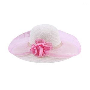 Wide Brim Hats Big Floppy Sun Hat Beach Foldable Summer UV Protection Casual Woman Veil Straw Travel Korean Version Bow-knot Sweety