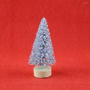 クリスマスの装飾素晴らしい鮮やかな色なしの臭いホリデーパーティーミニパインクリスマスツリー木製ベース小さなサイザル1バッグ