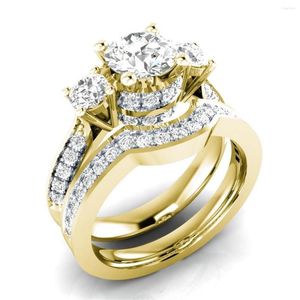 Küme halkaları 14k altın peridot elmas yüzük Set takıları kadınlar için anillos de bizuteria mujer taş bijoux femme erkekler