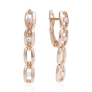 Dangle Earrings Hanreshe Fashion 525 Rose Gold Color Drop Elegant Luxury Bar Cutout For Woman Reception Banquet Jewelry