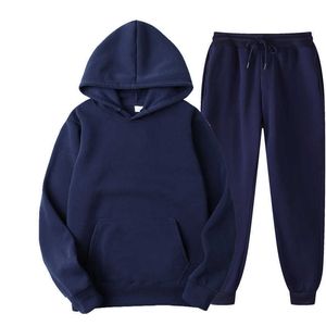Men's Tracksuits Autumn and Winter Hooded Sports Suit wear Women's Solid Color Hoodie Pants Jogging Suits G221011