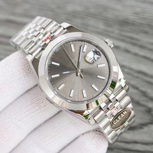 Relógios masculinos de qualidade perfeita 41mm data apenas discagem Aço inoxidável Oyster Pulseira Espelho de safira Relógios de pulso mecânicos automáticos masculinos