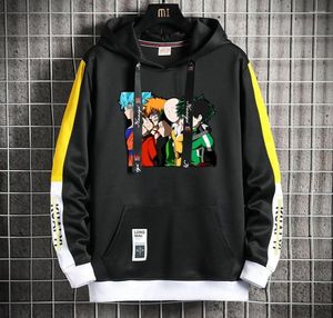 Erkek Hoodies kahramanım akademisi anime hoodie erkekler/kadınlar harajuku kapüşonlu su kazak sokak kıyafetleri gündelik sahte iki parçalı ceket ceket