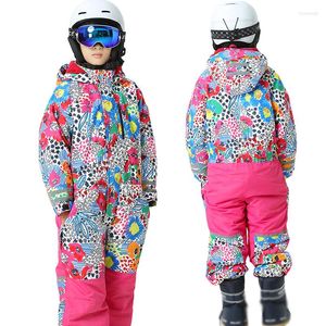 Skidjackor Girls Ski Suit Boy Snowboard passar barn Vattent￤t i ett stycke Vindt￤tt varma ￶verallt barn Vintkl￤der Jumpsuits