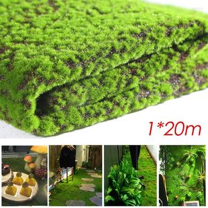Flores decorativas 1 20m Artificial Grass Tufting Miniatura Mose Carpet Ganto sintético verde Gazon Musgo Decoração Varanda Indoor Tapete