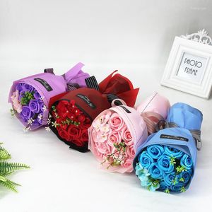 Decorative Flowers Fake Artificial Flower Soap Rose Wedding Decoration Bouquet For Valentine's Day Birthday Party Gift Simulation