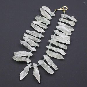 Pendant Necklaces GuaiGuai Jewelry Natural Rutilated Quartz Green Prasiolite Double Terminated Point Real Stone Necklace Handmade For Women