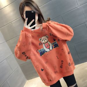Fashion Womens Hoodies Men Designer Hoodie Casual Pullover Long Sleeve Flocking teddy bear Sweethearts outfit Skateboard Hoody Size S-3XL