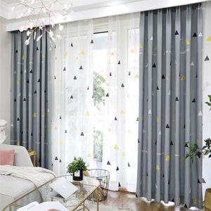 Cortina cortina americana cortinas modernas para o quarto toalha geométrica bordada tule estar na sala de estar apaga elegante grossa